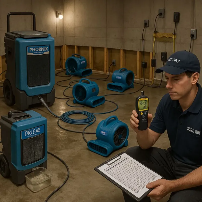 Structural Drying and Dehumidification process in Mequon, WI